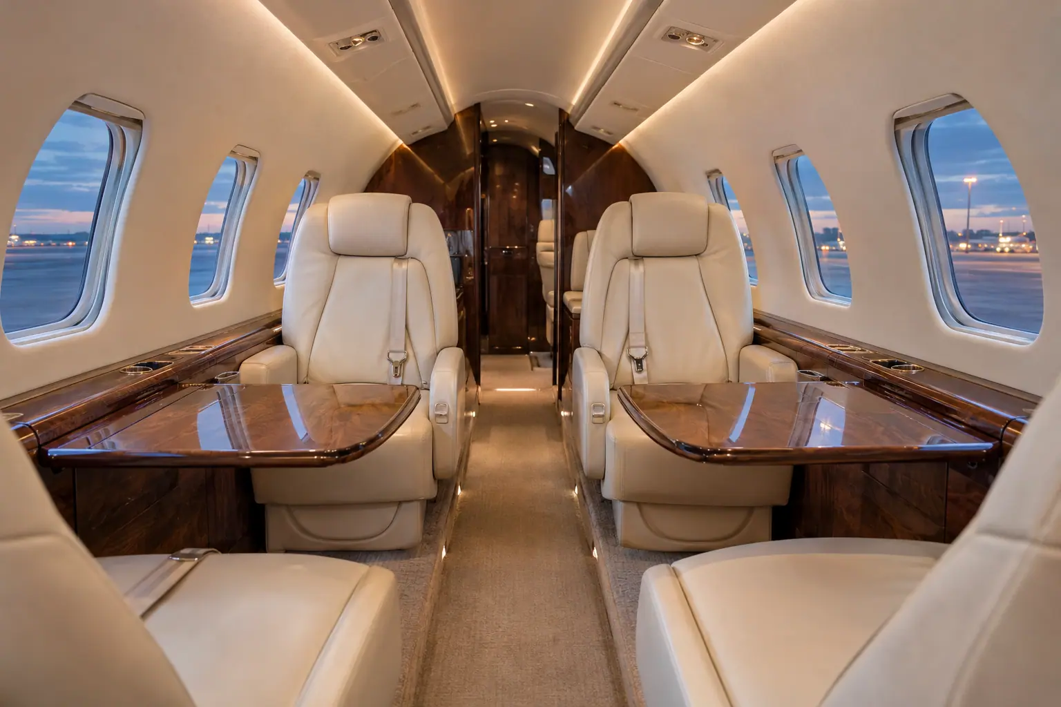 Light jet cabin interior